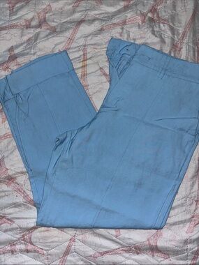Women Light Blue Dress Pants - Classic Straight Fit